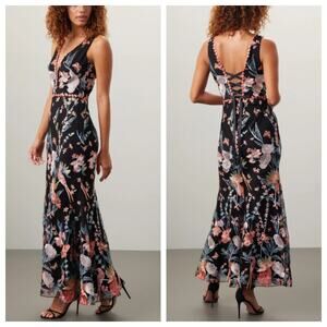 Marchesa Notte Butterfly Embroidered Evening Gown Size 4